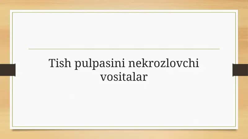Pulpa nekrozlovchi vositalar