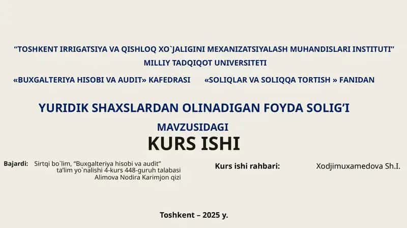 BUXGALTERIYA HISOBI VA AUDIT