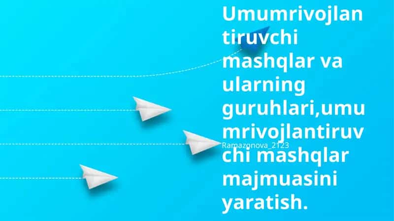 Umumrivojlantiruvchi Mashqlar va ularning Guruhlari