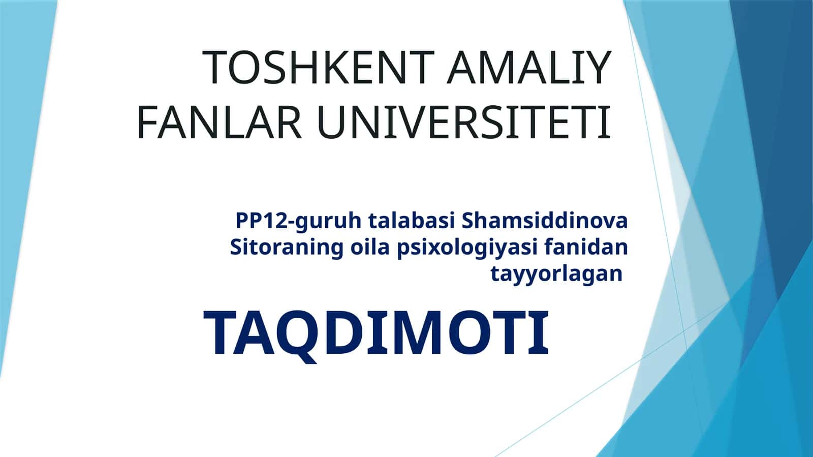 Oilada o’sib kelayotgan yosh avloddan nikoh tushunchalarini targ’ibetish