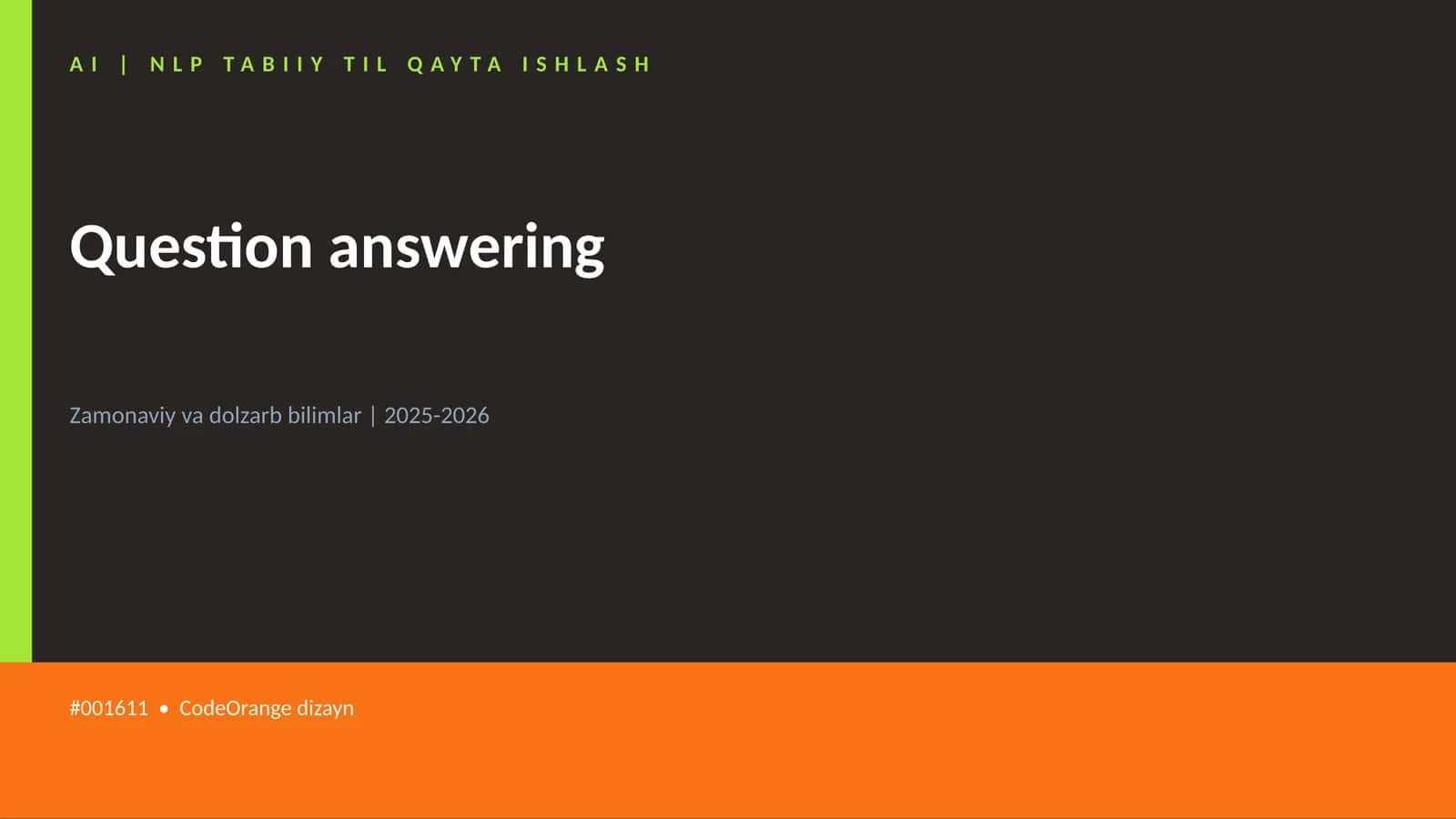 AI | NLP TABIIY TIL QAYTA ISHLASH