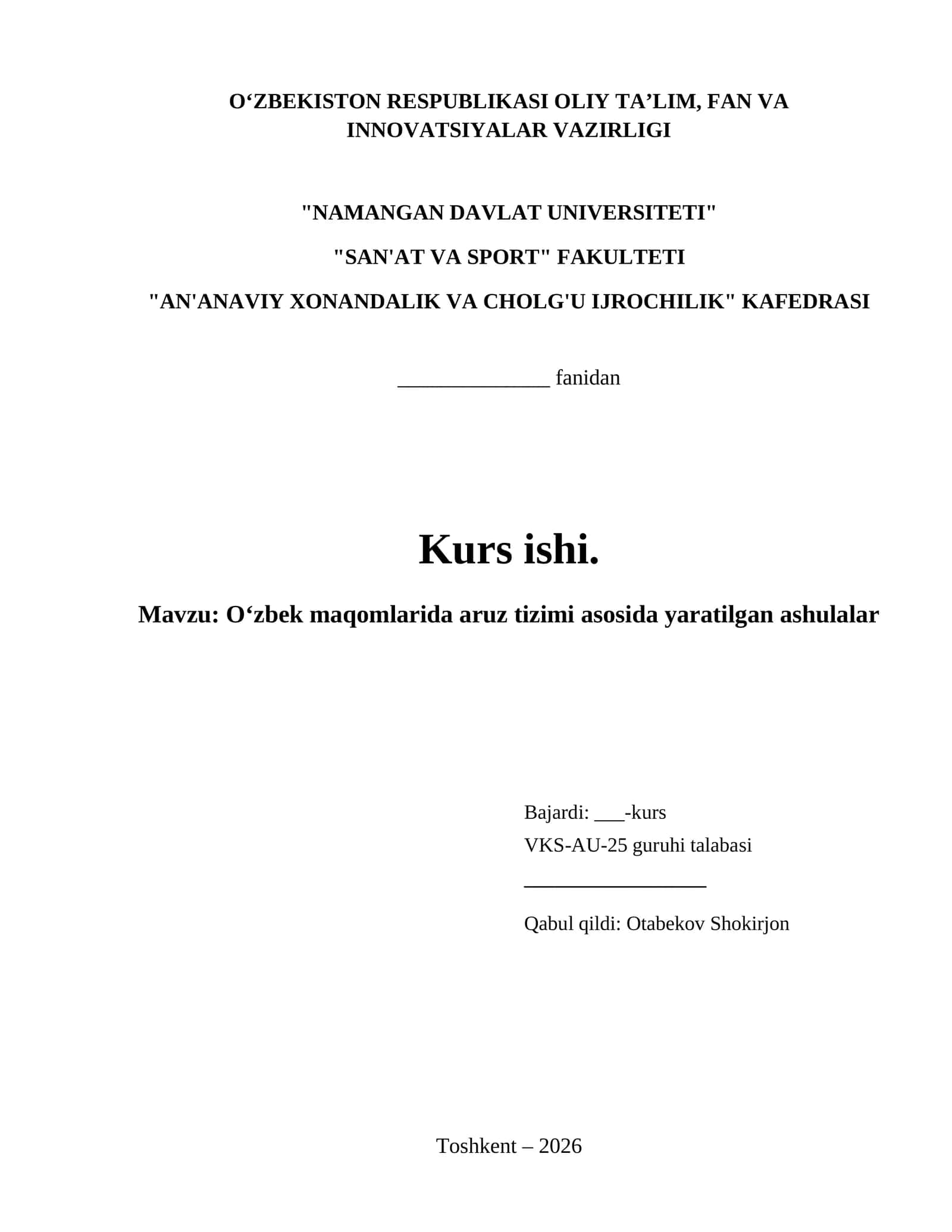 Oʻzbek maqomlarida aruz tizimi asosida yaratilgan ashulalar