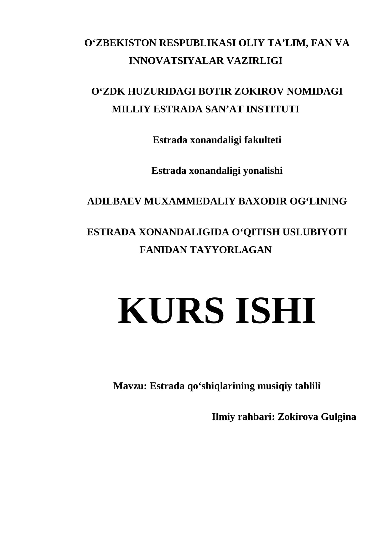 Estrada Qo'shiqlarining Musiqiy Tahlili