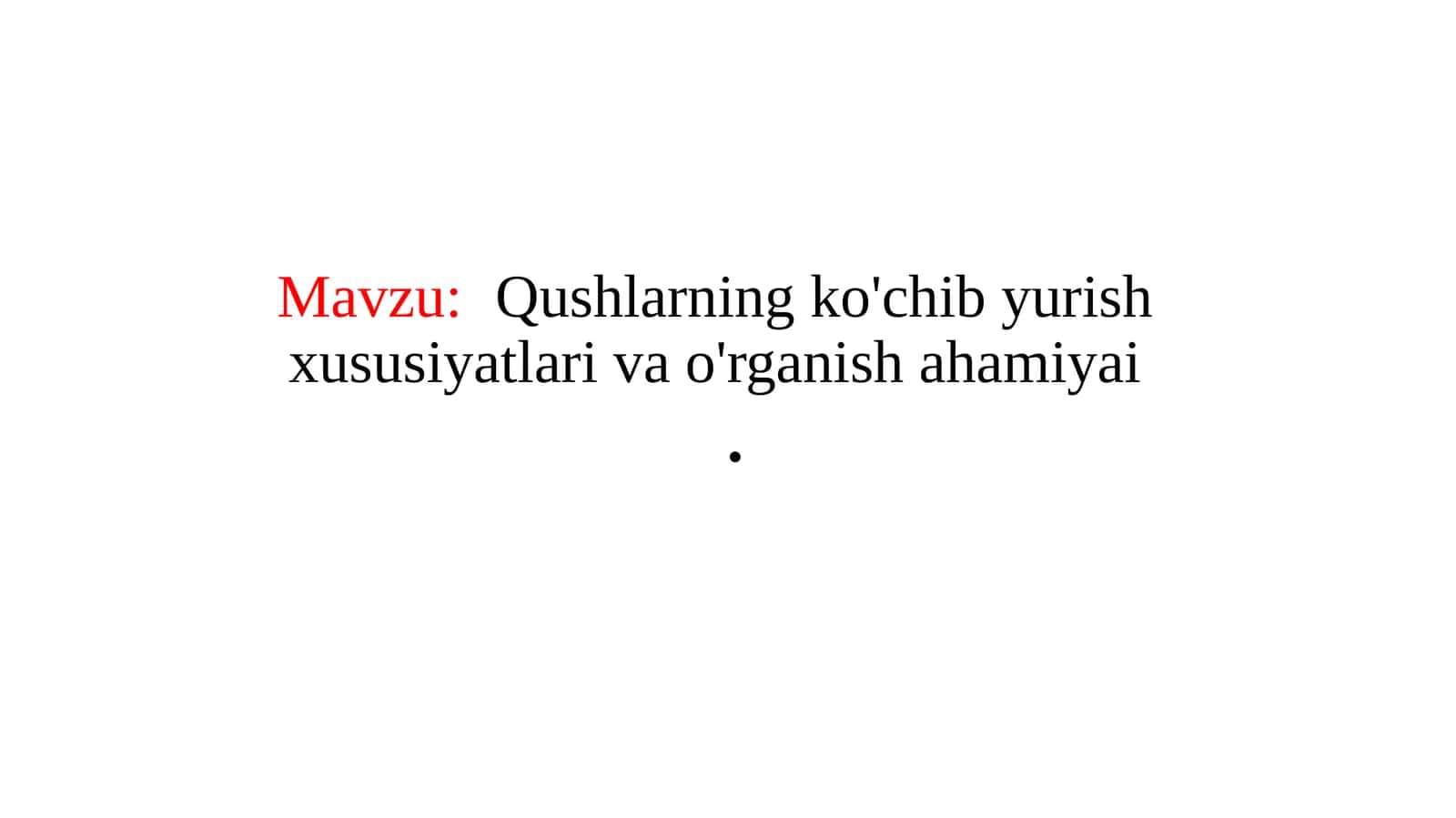 Qushlarning ko'chib yurish xususiyatlari