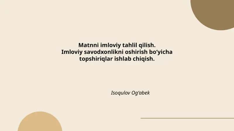Matnni imloviy tahlil