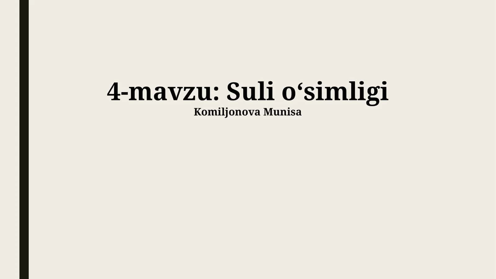 Suv oʻsimliklari mahsulotlarini marketingi va sotilishi
