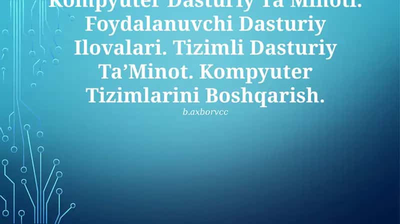 Kompyuter Dasturiy Ta’Minoti