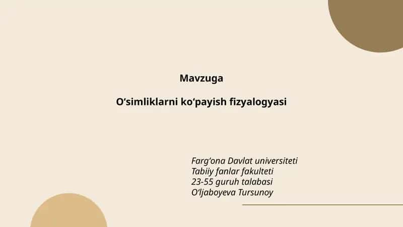 Oʻsimliklarni koʻpayish fizyalogyasi