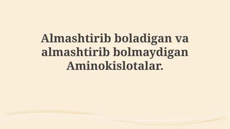 Aminokislotalar