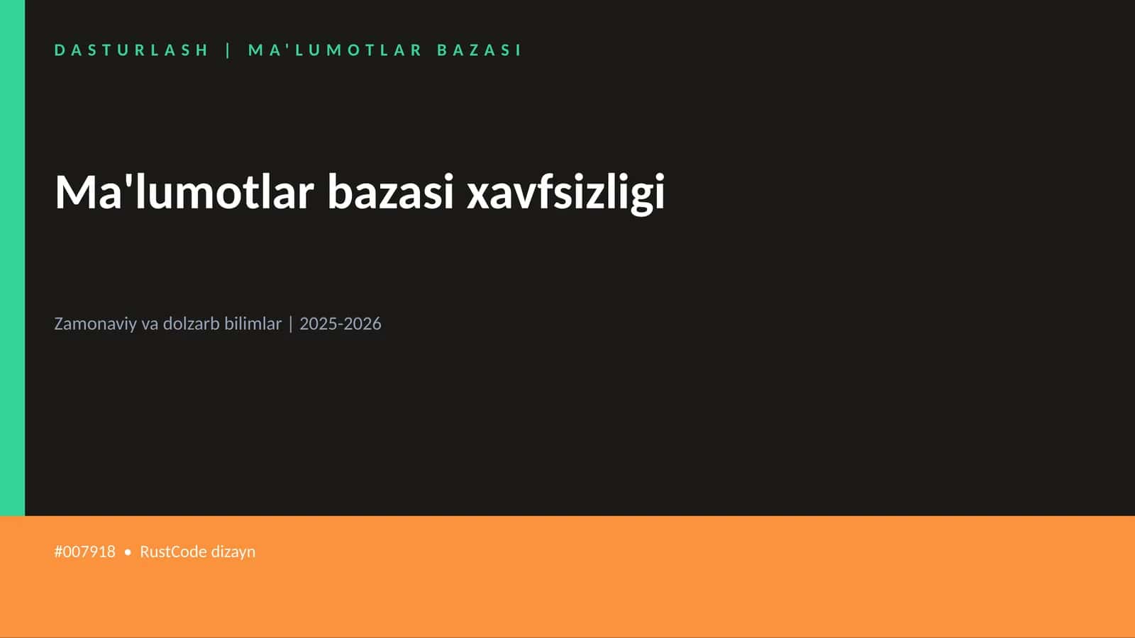 Ma'lumotlar bazasi xavfsizligi