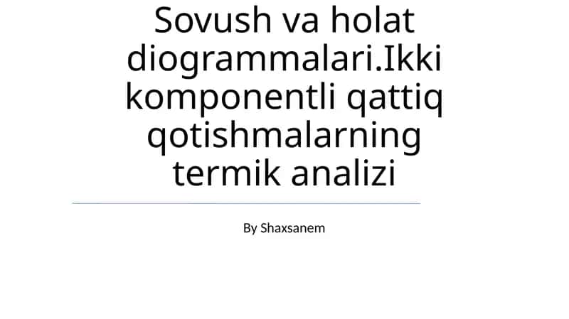 Sovush va holat diogrammalari