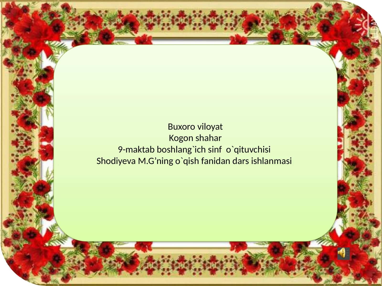 o'qish fanidan dars ishlanmasi