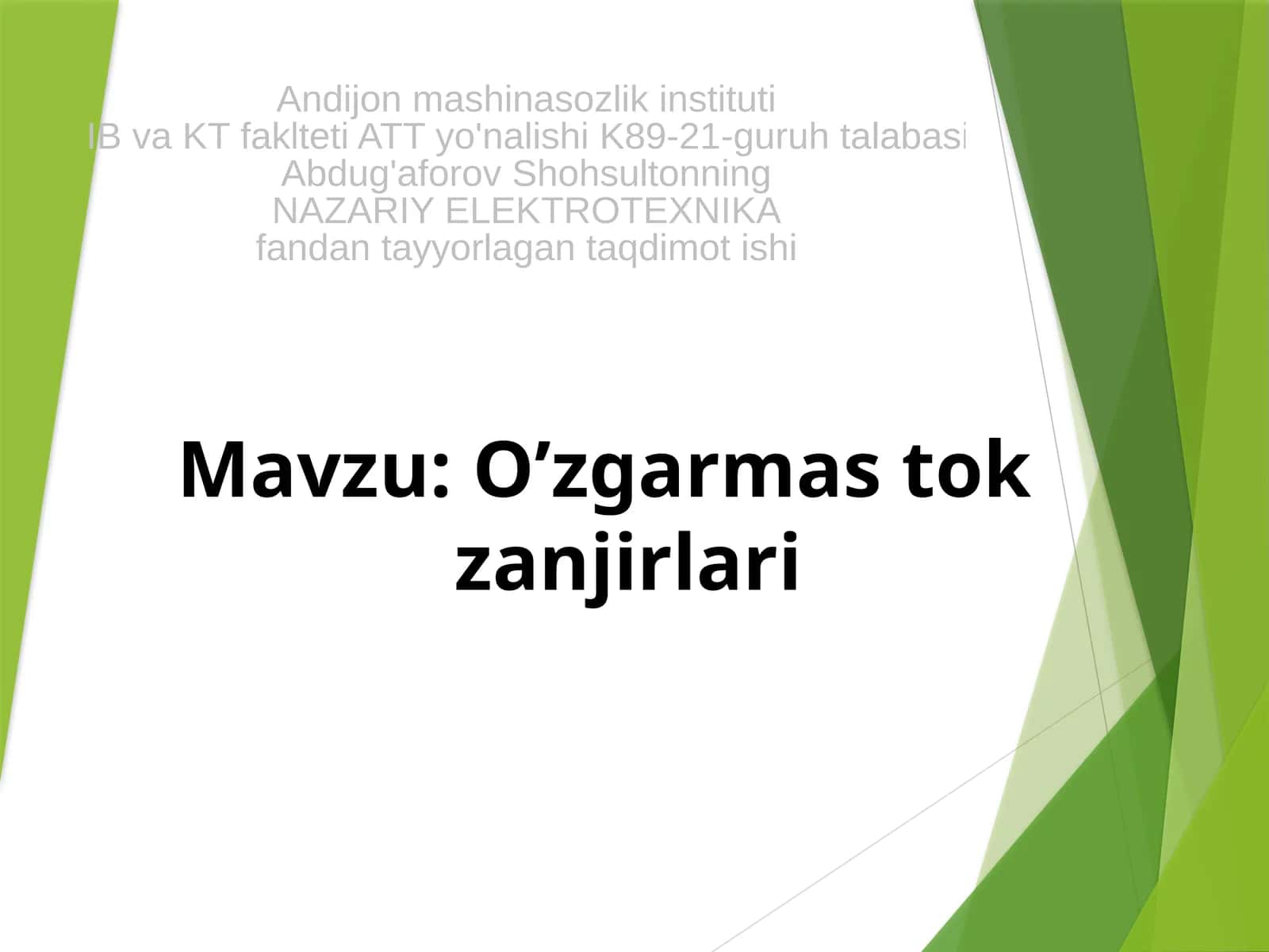NAZARIY ELEKTROTEXNIKA