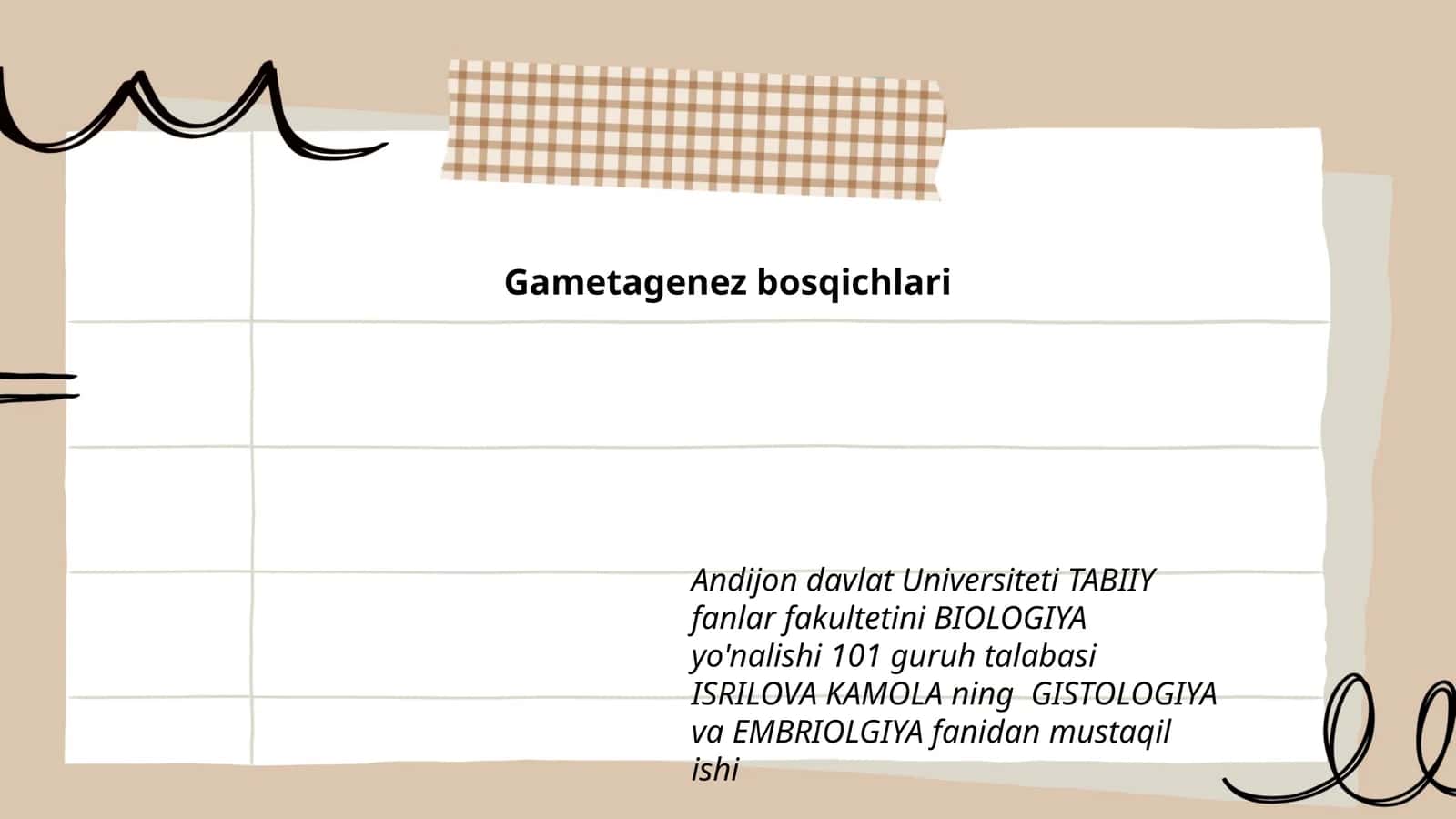 Gametagenez bosqichlari