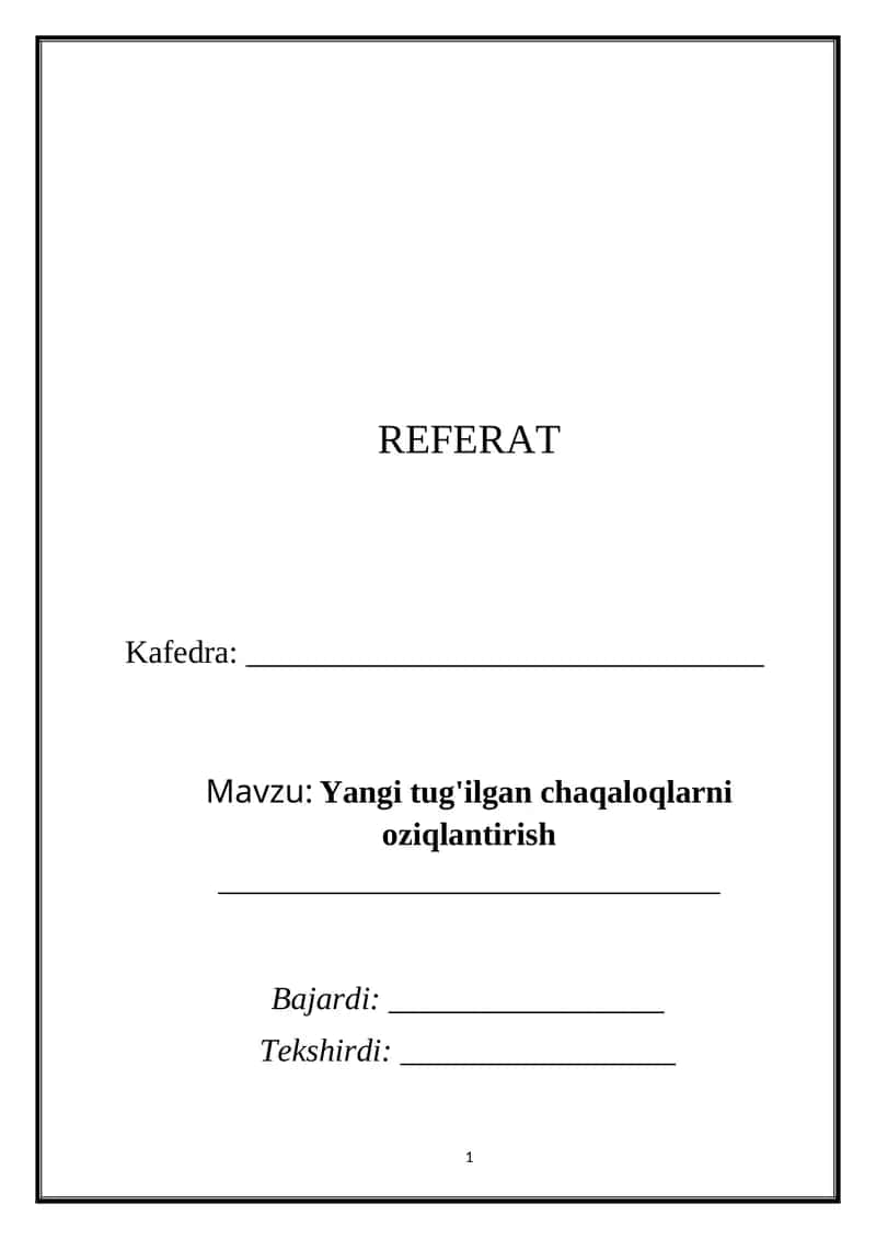 Yangi tug'ilgan chaqaloqlarni oziqlantirish