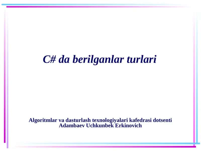 C# daberilganlarturlari
