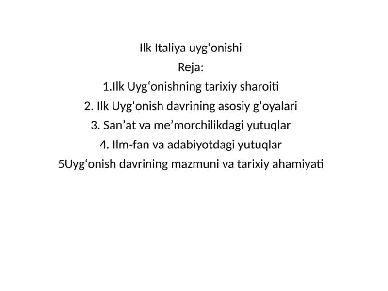 Ilk Italiya Uyg‘onishi