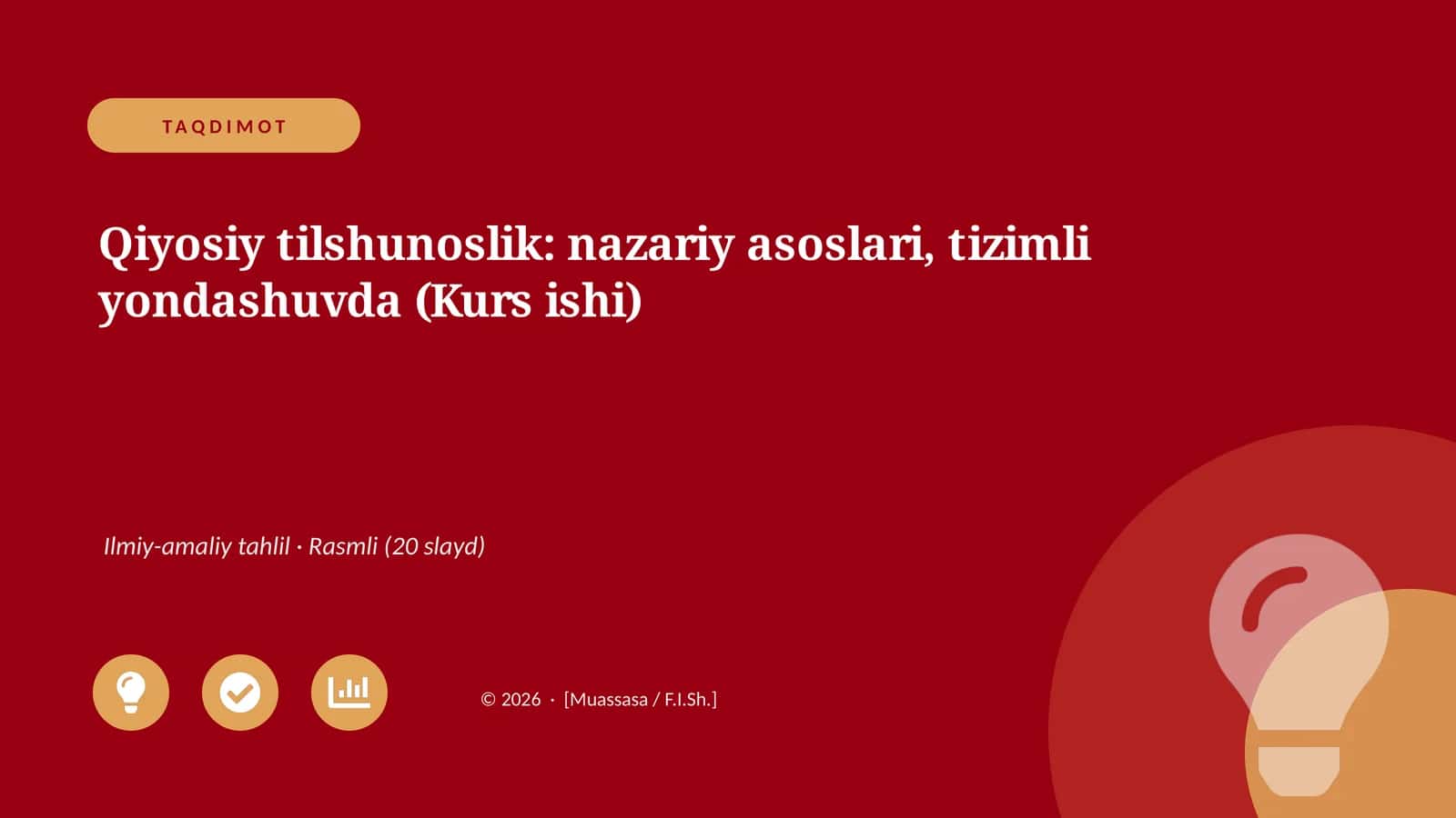 Qiyosiy tilshunoslik: nazariy asoslari, tizimli yondashuvda (Kurs ishi)