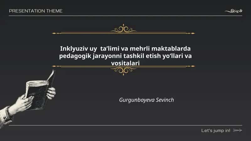 Inklyuziv uy ta'limi va mehrli maktablarda pedagogik jarayonni tashkil etish yoʻllari va vositalari
