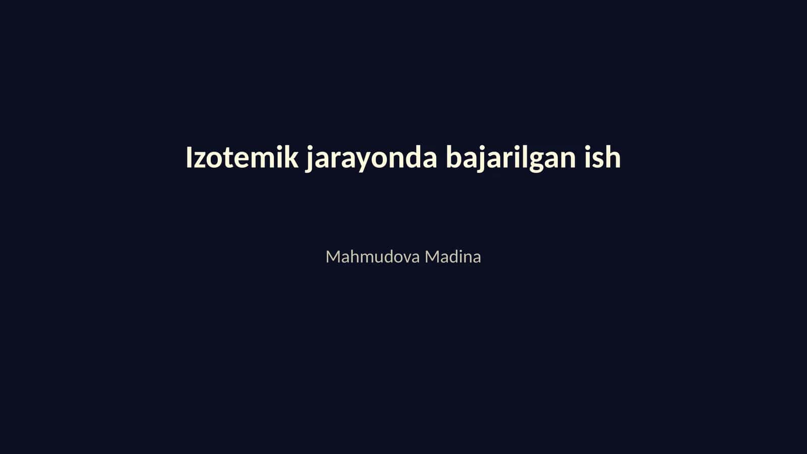 Izotemik jarayonda bajarilgan ish