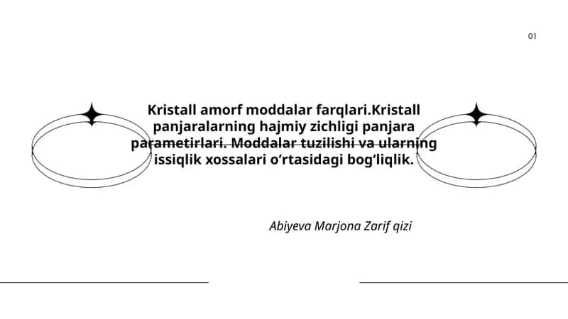 Kristall amorf moddalar farqlari
