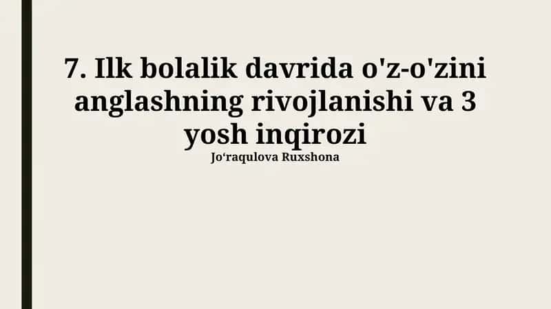 Kelajakdagi rivojlanish uchun asoslar