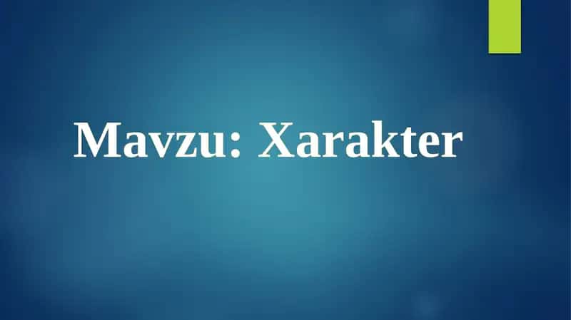 Xarakter