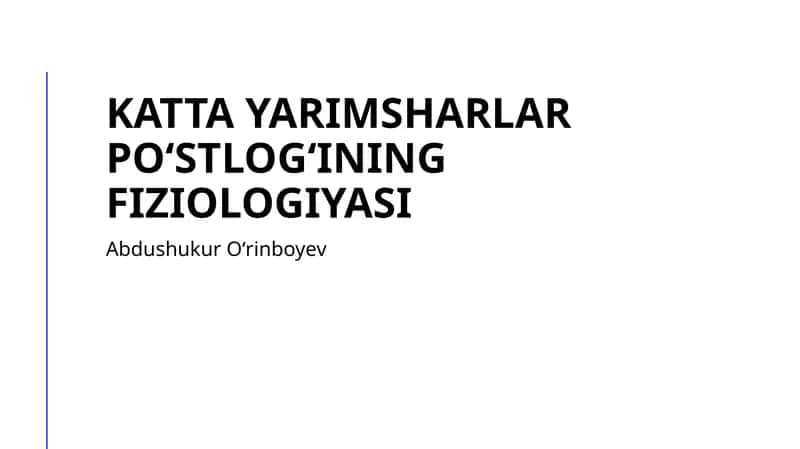 Katta Yarimsharlar Poʻstlogʻining Tuzilishi