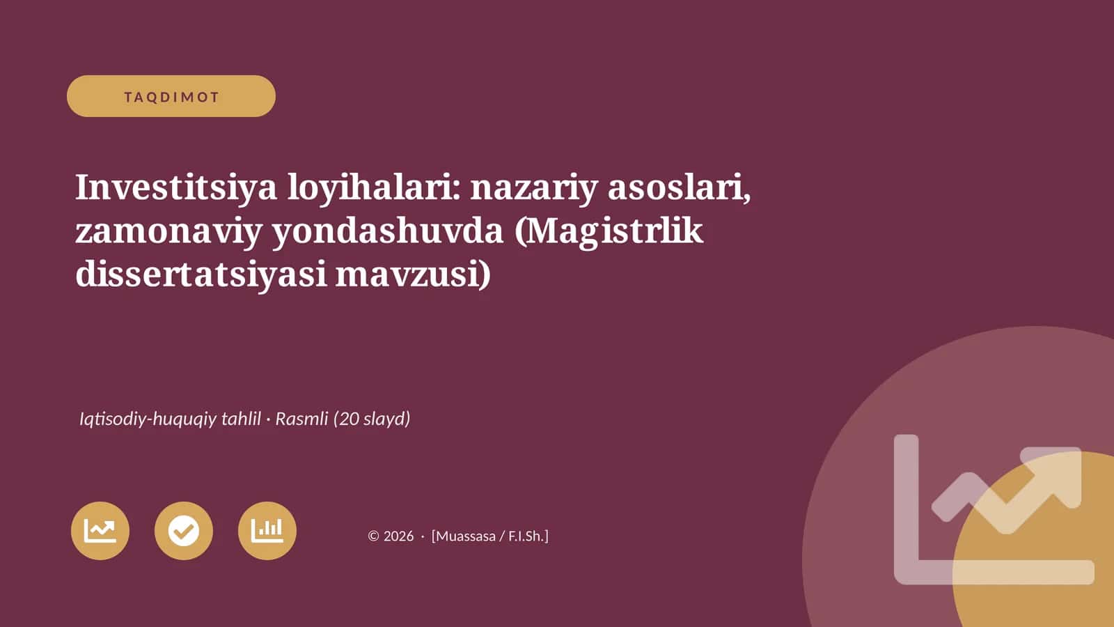 Investitsiya loyihalari: nazariy asoslari, zamonaviy yondashuvda