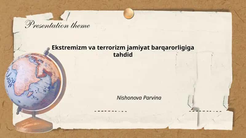 Ekstremizm va terrorizm jamiyat barqarorligiga tahdid
