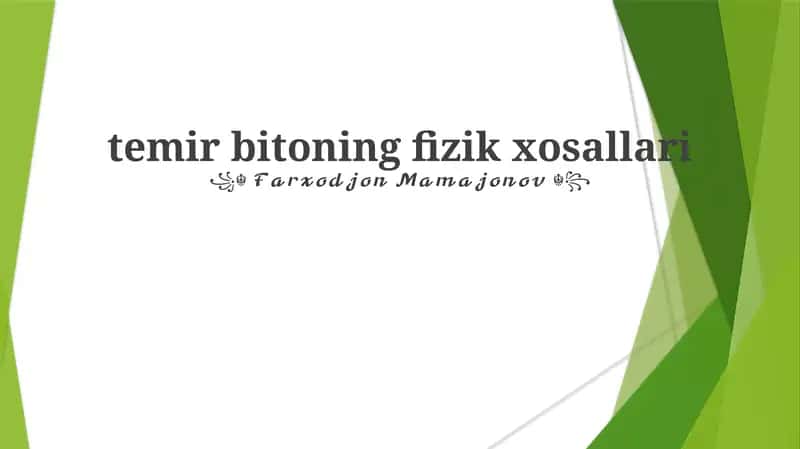 Fizikning Mexanik xossalari