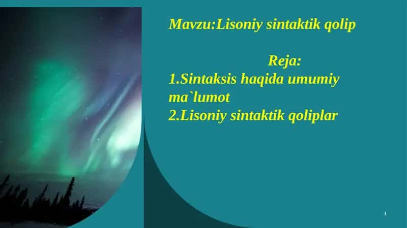 Lisoniy sintaktik qolip