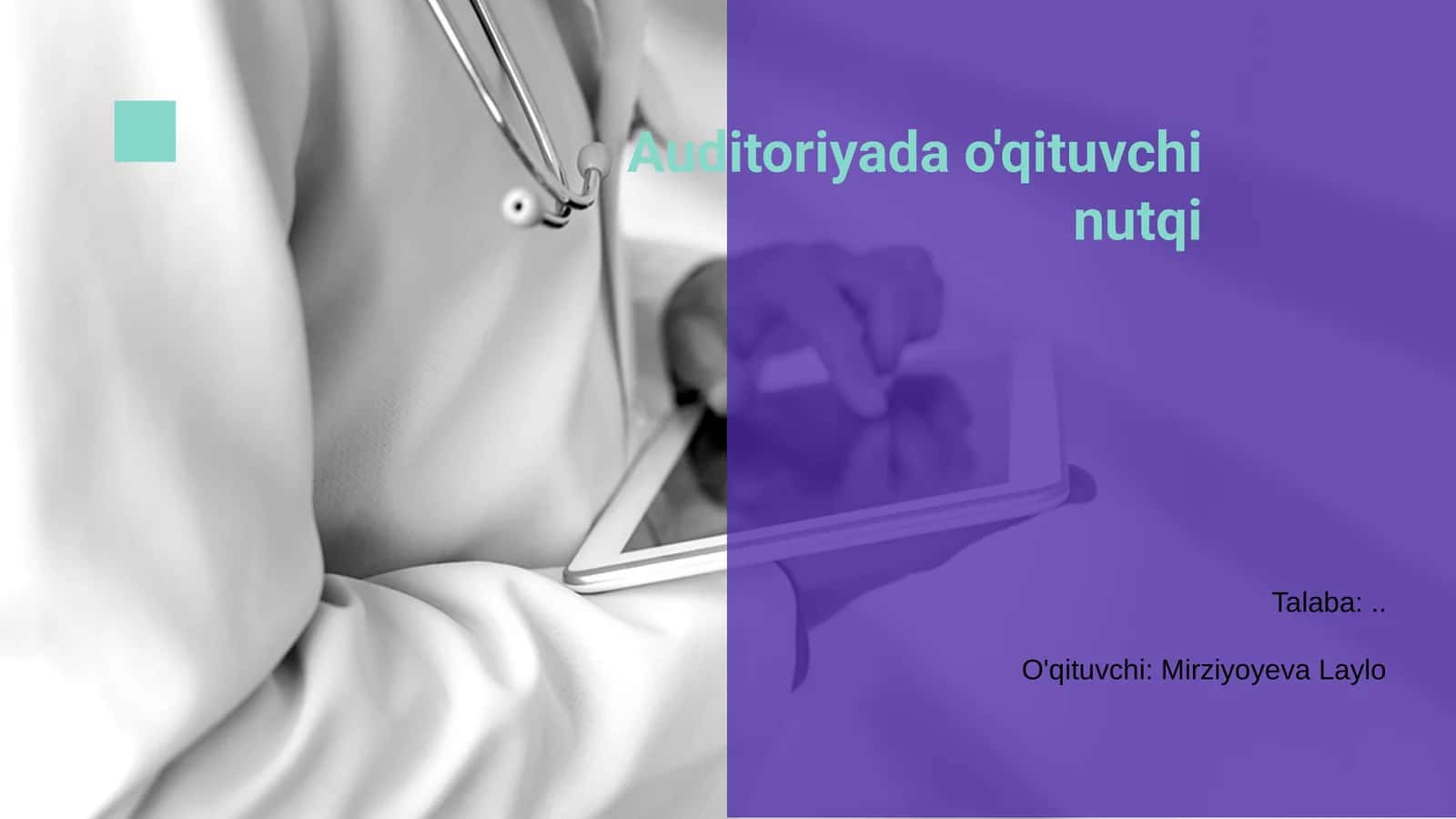 O'qituvchi nutqi