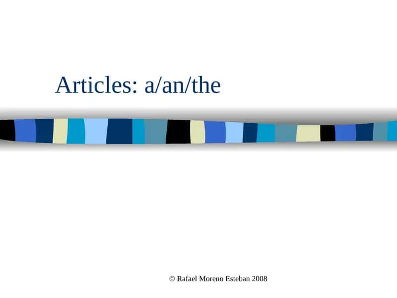 Using Articles