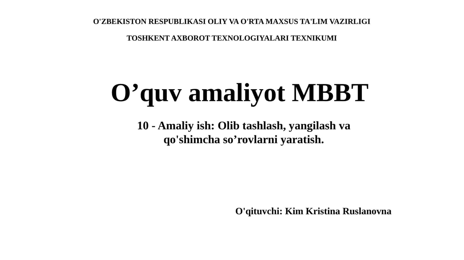Yangilash uchun so'rov