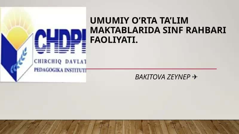 Sinf Rahbari Faoliyati