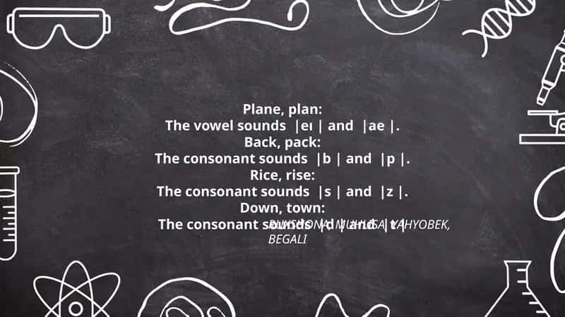 The vowel sounds and The consonant sounds