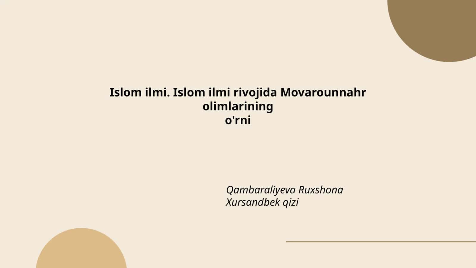Islom ilmi