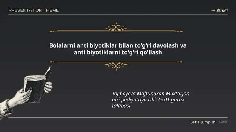 Bolalarni anti biyotiklar bilan to'g'ri davolash va anti biyotiklarni to'g'ri qo'llash