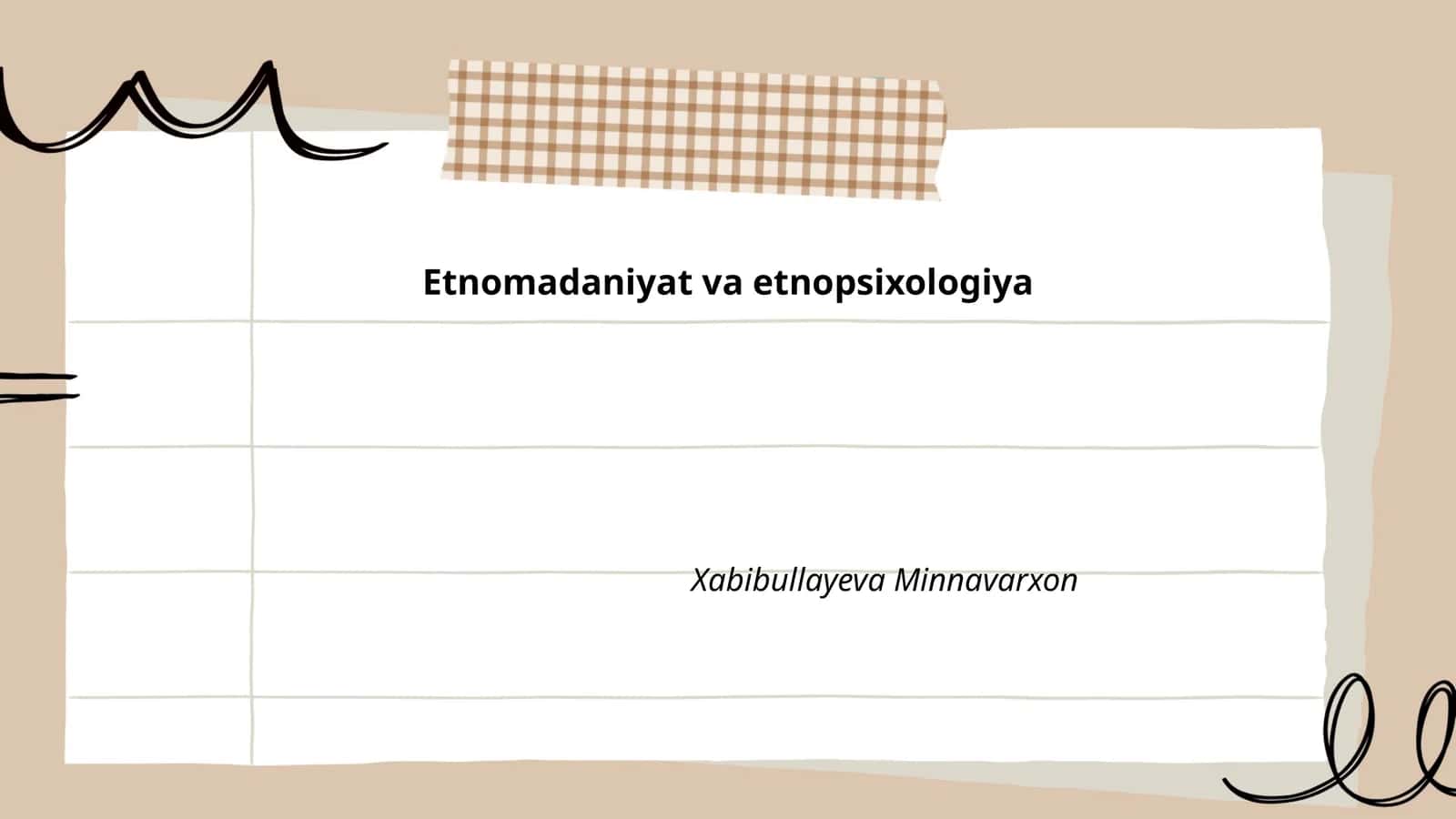 Etnomadaniyat va etnopsixologiya