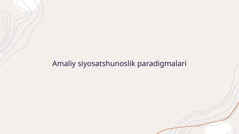 Amaliy siyosatshunoslik paradigmalari