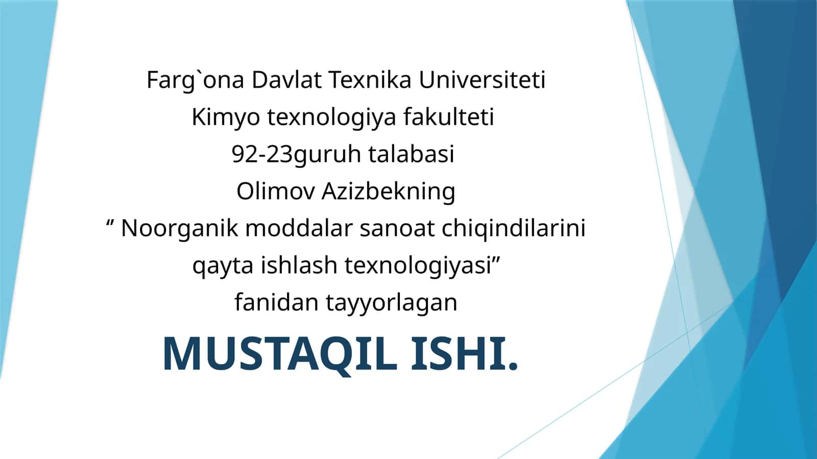 Atmosferaga tashlanayotgan suyuq chiqindi turlari.