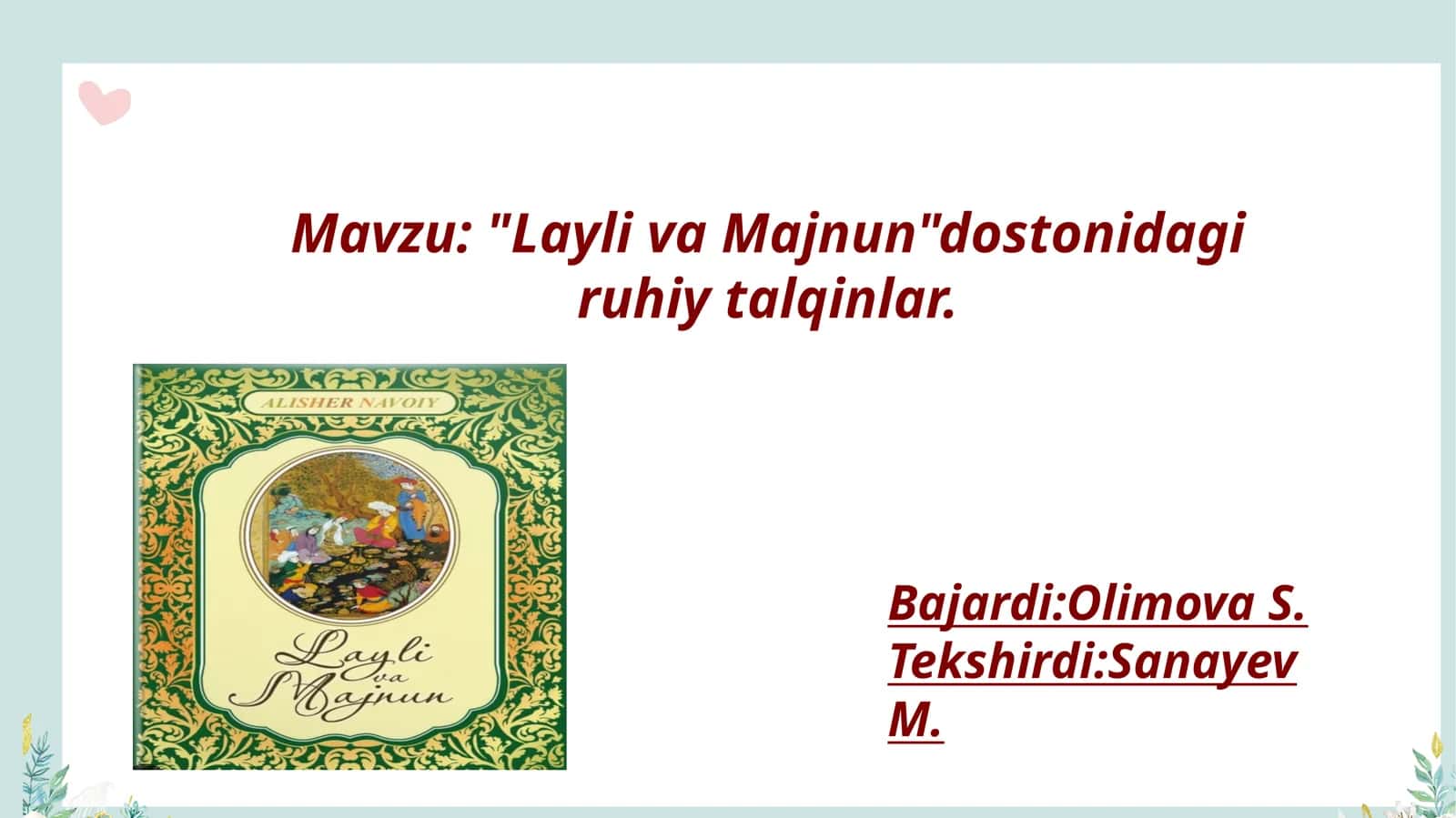 Layli va Majnun dostoni