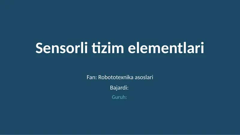 Sensorli tizimlar