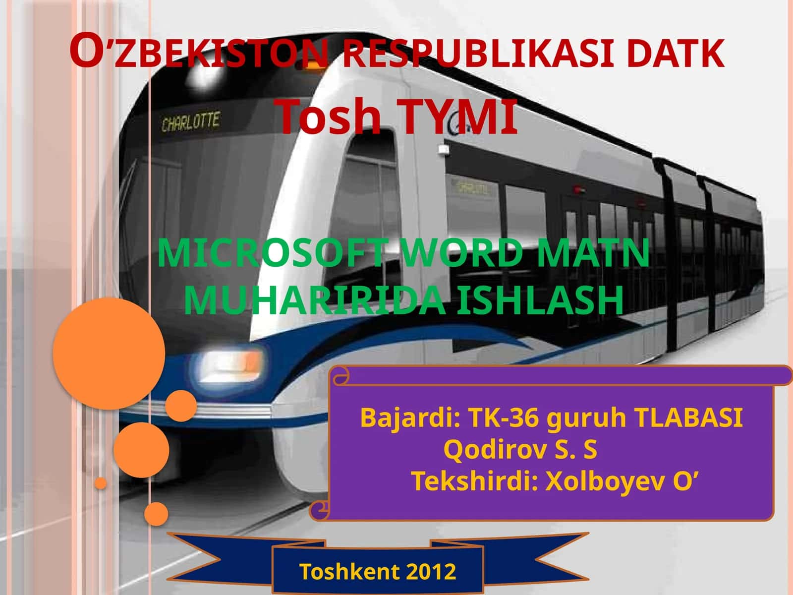 Microsoft Word matn muharirida ishlash