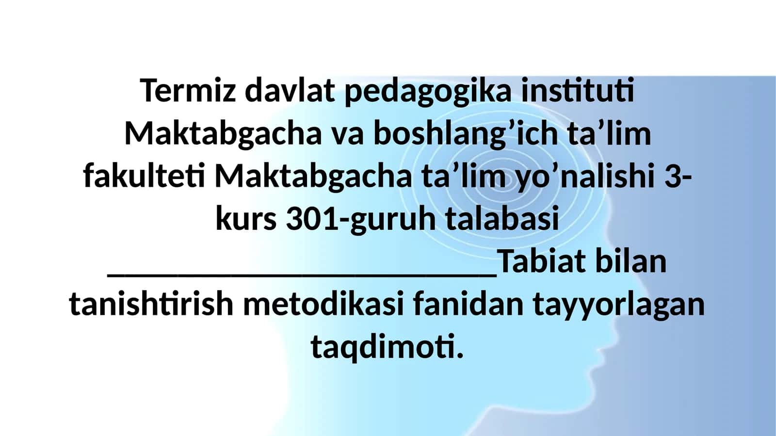 Tabiat bilan tanishtirish tamoyillari