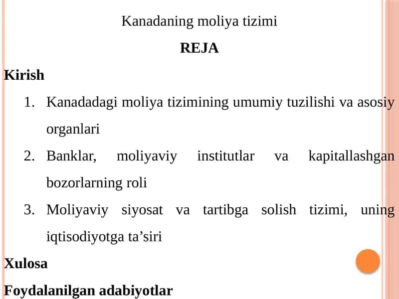 Kanadaning moliyatizimi
