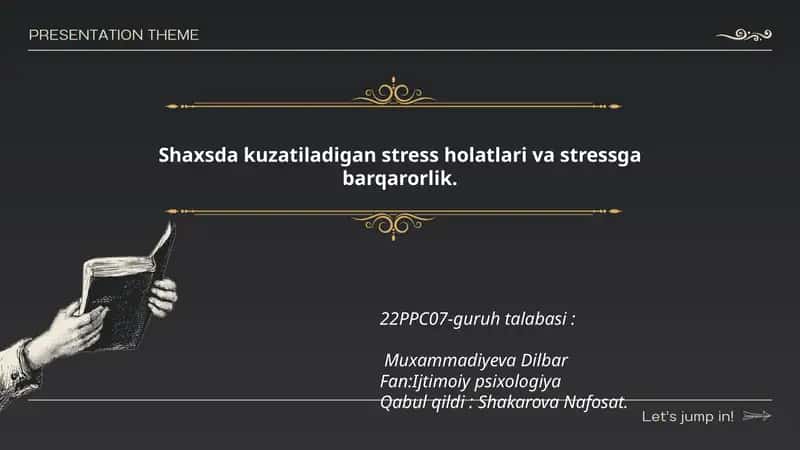 Stressning sabab va omillari