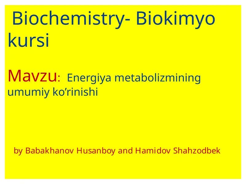 Biochemistry-Biokimyokursi