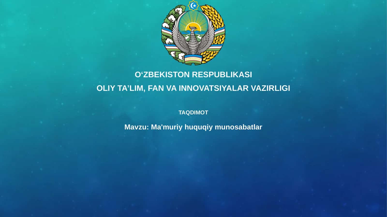 Ma'muriy huquqiy munosabatlar